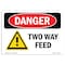 Signmission Safety Sign, OSHA Danger, 7" Height, Two Way Feed, Landscape OS-DS-D-710-L-1594 - alternate 1